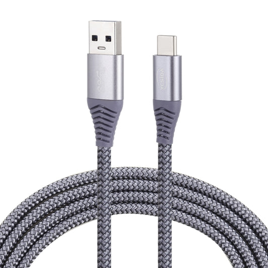 1.2m Nylon Braided Cord USB to Type-C Data Sync Charge Cable with 110 Copper Wires, Support Fast Charging(Grey) - Mobile Accessories by buy2fix | Online Shopping UK | buy2fix