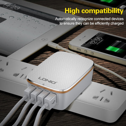 LDNIO A4404 4.4A 4 x USB Ports Smart Travel Charger, US Plug - Mobile Accessories by LDNIO | Online Shopping UK | buy2fix