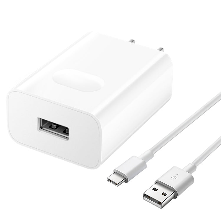 Original Honor AP404 USB Super Fast Charge Charger (Max 22.5W SE) with 1m 3A USB to USB-C / Type-C Data Cable, US Plug(White) - Mobile Accessories by Huawei | Online Shopping UK | buy2fix