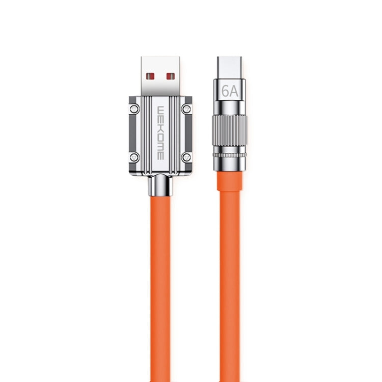 WK WDC-186 Qjie Series 6A USB to USB-C/Type-C Ultra-Fast Charge Data Cable, Length: 1m (Orange) - USB-C & Type-C Cable by WK | Online Shopping UK | buy2fix