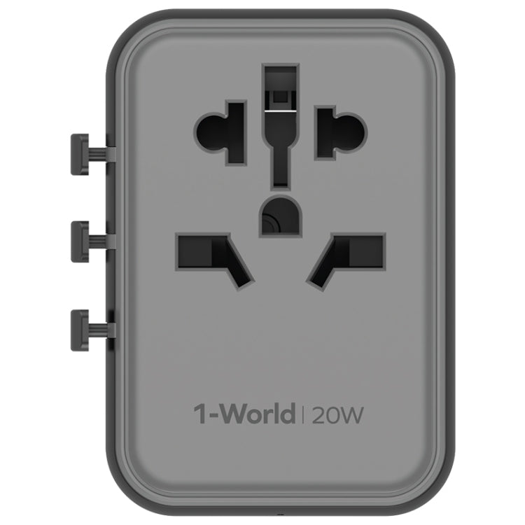 MOMAX UA11 1-World 20W PD Global Travel Fast Charger Power Adapter(Black) - International Plug Adaptor by MOMAX | Online Shopping UK | buy2fix