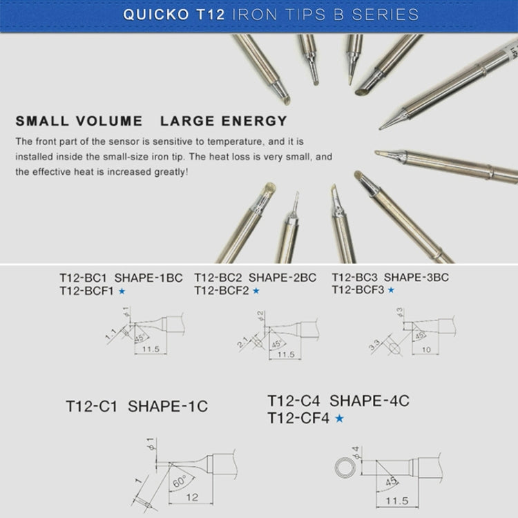 QUICKO T12-BCF3 Lead-free Soldering Iron Tip - Soldering Iron Tip by Quicko | Online Shopping UK | buy2fix