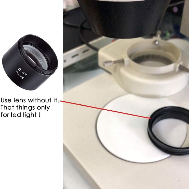 Stereo Microscopes Auxiliary Objective Lens Barlow Lens Magnifier 0.5X WD165 - Consumer Electronics by buy2fix | Online Shopping UK | buy2fix