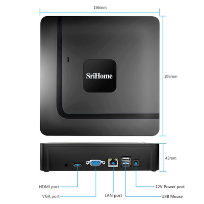 SriHome NVS003 4K Ultra HD 16 Channel Network Video Recorder, AU Plug - Digital Video Recorder by SriHome | Online Shopping UK | buy2fix