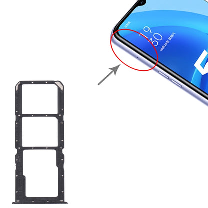 SIM Card Tray + SIM Card Tray + Micro SD Card Tray for OPPO A56 5G(Black) - Card Socket by buy2fix | Online Shopping UK | buy2fix