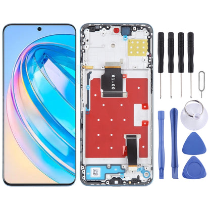 Original LCD Screen For Honor X8a Digitizer Full Assembly with Frame(Blue) -  by buy2fix | Online Shopping UK | buy2fix