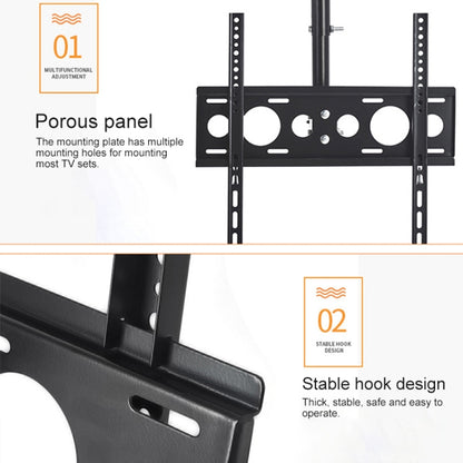 32-70 inch Universal Height & Angle Adjustable Single Screen TV Wall-mounted Ceiling Dual-use Bracket, Retractable Range: 0.5-2m - Consumer Electronics by buy2fix | Online Shopping UK | buy2fix