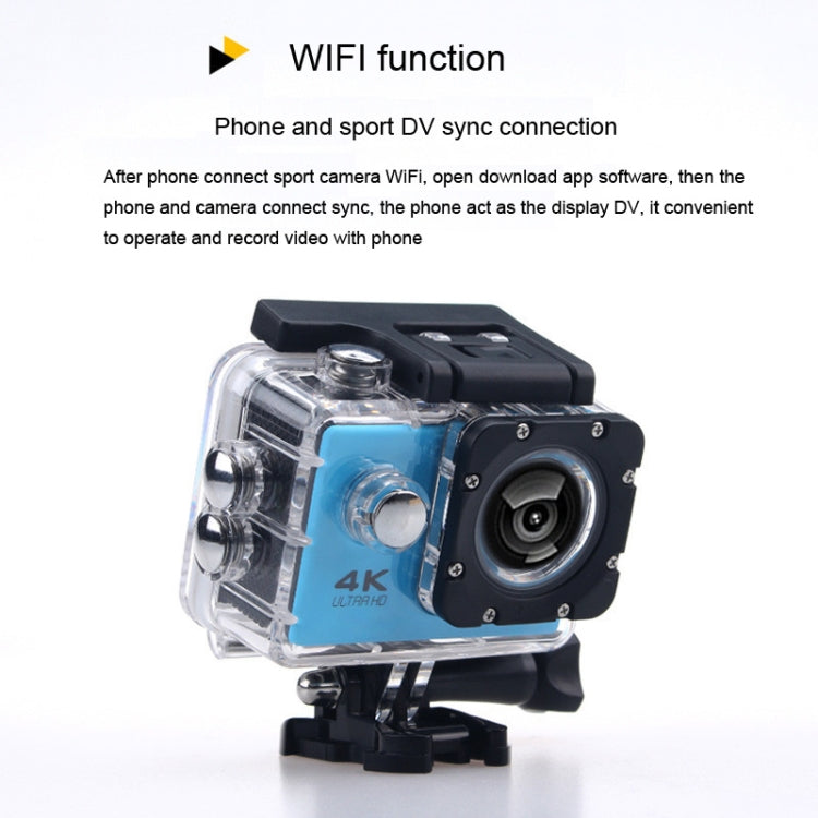 HAMTOD H9A Pro HD 4K WiFi Sport Camera with Remote Control & Waterproof Case, Generalplus 4247, 2.0 inch LCD Screen, 170 Degree A Wide Angle Lens(Black) - DJI & GoPro Accessories by HAMTOD | Online Shopping UK | buy2fix