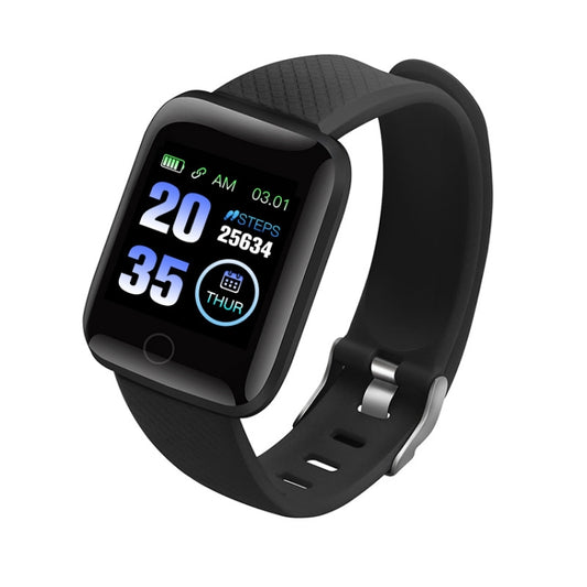 116plus 1.3 inch Color Screen Smart Bracelet IP67 Waterproof, Support Call Reminder/ Heart Rate Monitoring /Blood Pressure Monitoring/ Sleep Monitoring/Excessive Sitting Reminder/Blood Oxygen Monitoring(Black) - Smart Wear by buy2fix | Online Shopping UK | buy2fix