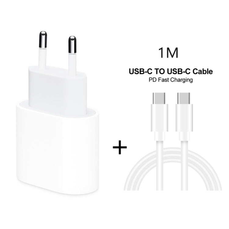 2 in 1 Single USB-C / Type-C Port Travel Charger + 3A PD 3.0 USB-C / Type-C to USB-C / Type-C Fast Charge Data Cable Set, Cable Length: 1m(EU Plug) - Mobile Accessories by buy2fix | Online Shopping UK | buy2fix