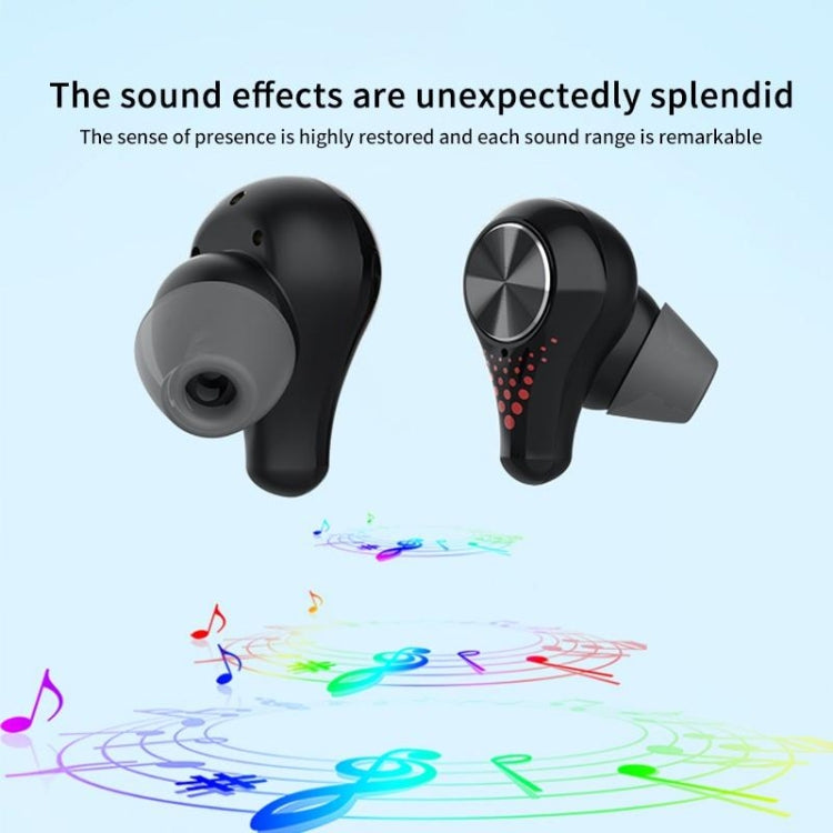 T8 Hifi Wireless Bluetooth 5.0 Earphone Waterproof Sports Gaming Earphone Noise Earbuds with LED Display(Black) - Bluetooth Earphone by buy2fix | Online Shopping UK | buy2fix