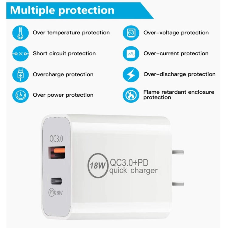 SDC-18W 18W PD + QC 3.0 USB Dual Fast Charging Universal Travel Charger, EU Plug - Mobile Accessories by buy2fix | Online Shopping UK | buy2fix