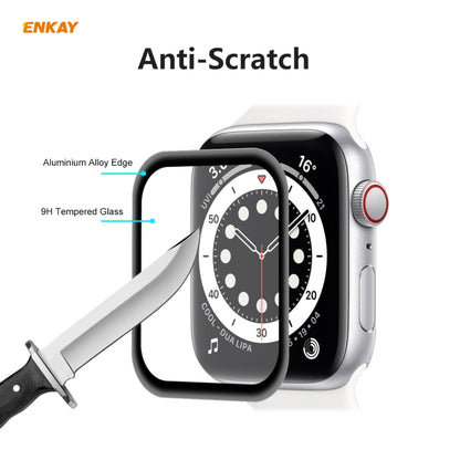 For Apple Watch 6/5/4/SE 40mm 5PCS ENKAY Hat-Prince 0.2mm 9H Surface Hardness 3D Explosion-proof Aluminum Alloy Edge Full Screen Tempered Glass Screen Film - Watch Cases by ENKAY | Online Shopping UK | buy2fix