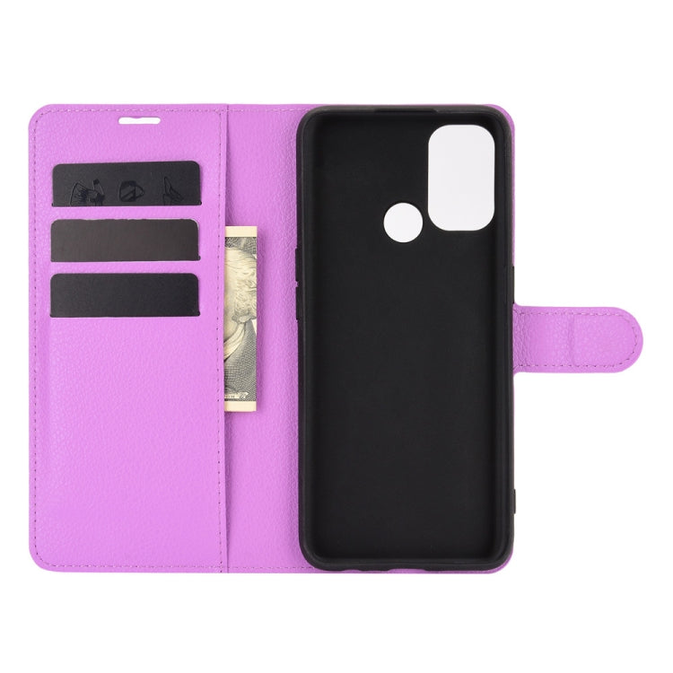 For OPPO A53 2020/OPPO A32 2020 Litchi Texture Horizontal Flip Protective Case with Holder & Card Slots & Wallet(Purple) - OPPO & vivo Accessories by buy2fix | Online Shopping UK | buy2fix