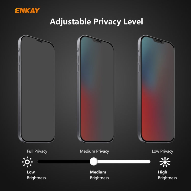 For iPhone 12 / 12 Pro 5pcs ENKAY Hat-Prince 0.26mm 9H 6D Privacy Anti-spy Full Screen Tempered Glass Film 6.1 - iPhone 12 / 12 Pro Tempered Glass by ENKAY | Online Shopping UK | buy2fix