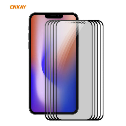 For iPhone 12 Pro Max 5pcs ENKAY Hat-Prince 0.26mm 9H 6D Privacy Anti-spy Full Screen Tempered Glass Film 6.7 - iPhone 12 Pro Max Tempered Glass by ENKAY | Online Shopping UK | buy2fix