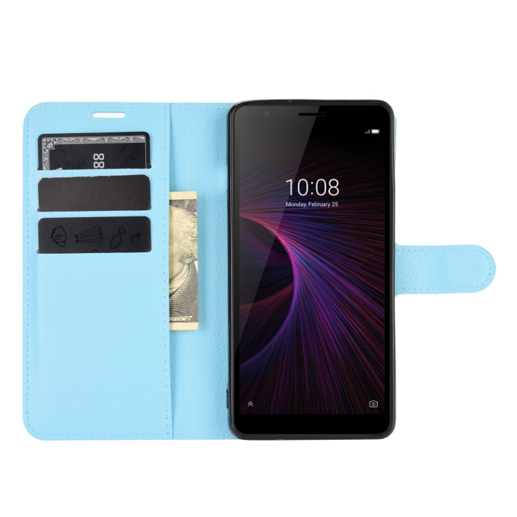 For ZTE Blade L210 Litchi Texture Horizontal Flip Protective Case with Holder & Card Slots & Wallet(Blue) - Mobile Accessories by buy2fix | Online Shopping UK | buy2fix