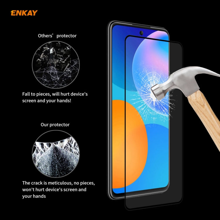 For Huawei P Smart 2021 ENKAY Hat-Prince Full Glue 0.26mm 9H 2.5D Tempered Glass Full Coverage Film - Huawei Tempered Glass by PINWUYO | Online Shopping UK | buy2fix