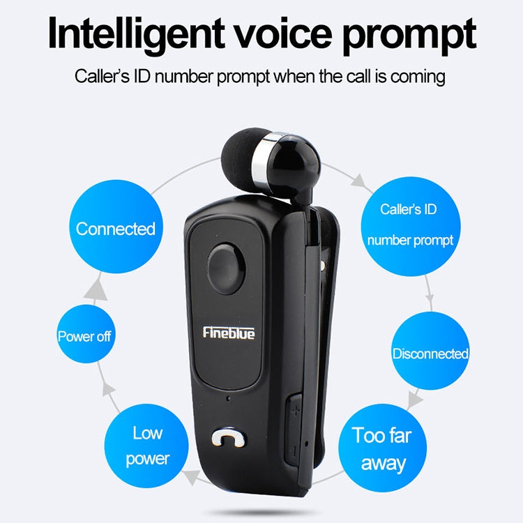 Fineblue F920 CSR4.1 Retractable Cable Caller Vibration Reminder Anti-theft Bluetooth Headset - Bluetooth Earphone by Fineblue | Online Shopping UK | buy2fix