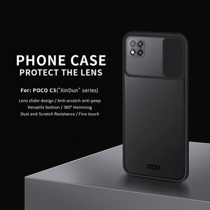 For Xiaomi Poco C3 MOFI Xing Dun Series Translucent Frosted PC + TPU Privacy Anti-glare Shockproof All-inclusive Protective Case(Black) - Xiaomi Cases by MOFI | Online Shopping UK | buy2fix