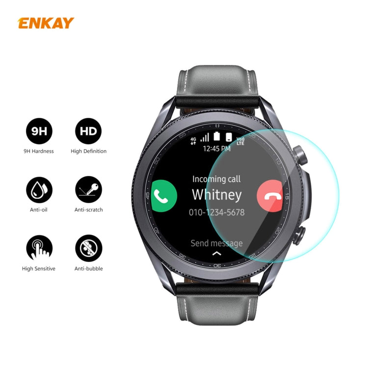 For Samsung Galaxy Watch 3 45mm 2 in 1 ENKAY Hat-Prince Electroplate Soft TPU Case + 0.2mm 9H 2.15D Curved Edge Tempered Glass Film(Rose Gold) - Watch Cases by ENKAY | Online Shopping UK | buy2fix