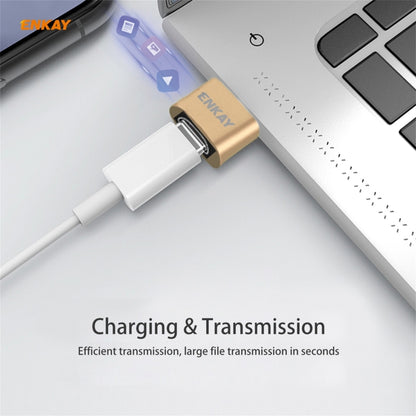 ENKAY ENK-AT105 USB Male to USB-C / Type-C Female Aluminium Alloy Adapter Converter, Support Quick Charging & Data Transmission(Black) - Mobile Accessories by ENKAY | Online Shopping UK | buy2fix