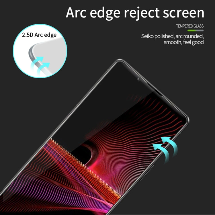 For Sony Xperia 1 III PINWUYO 9H 2.5D Full Screen Tempered Glass Film(Black) - Sony Tempered Glass by PINWUYO | Online Shopping UK | buy2fix