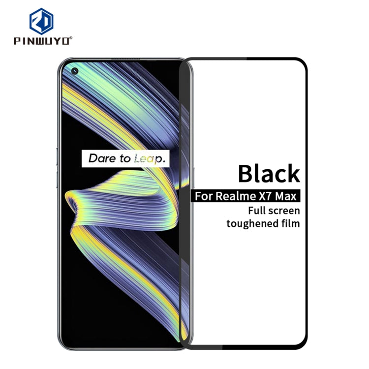 For Realme X7 Max PINWUYO 9H 2.5D Full Screen Tempered Glass Film(Black) - Realme Tempered Glass by PINWUYO | Online Shopping UK | buy2fix