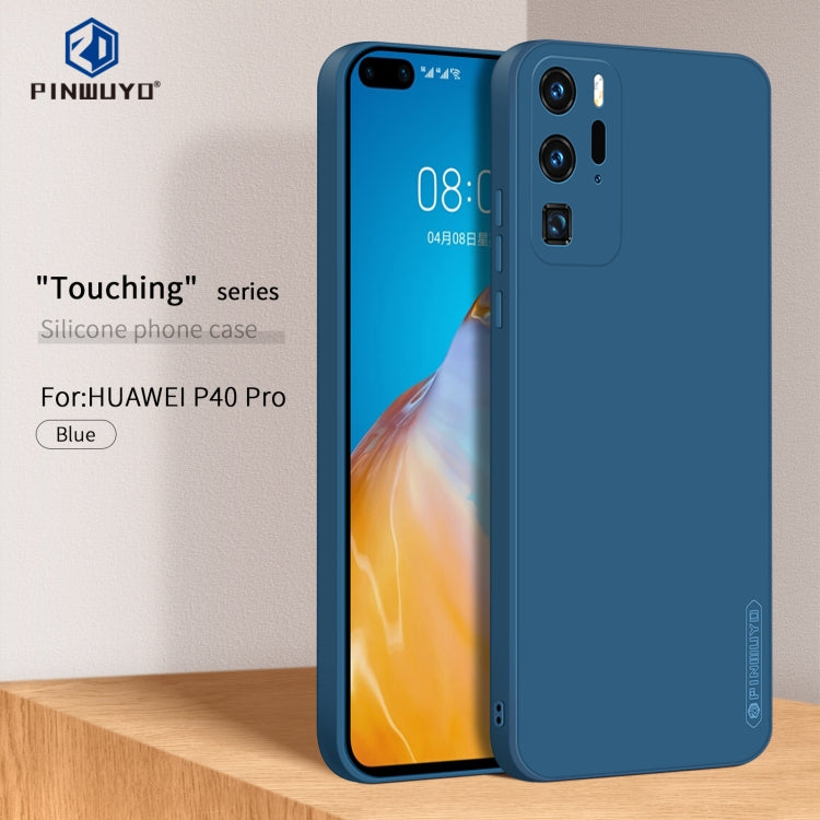 For Huawei P40 Pro PINWUYO Sense Series Liquid Silicone TPU Mobile Phone Case(Blue) - Huawei Cases by PINWUYO | Online Shopping UK | buy2fix