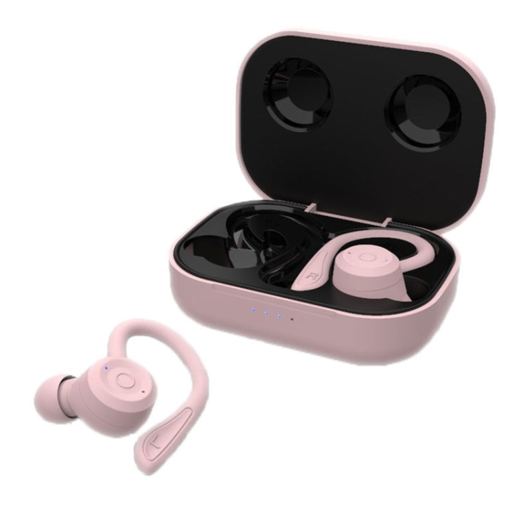 T20 TWS Bluetooth Hooks Wireless Sports Headphones with Charging Box IPX6 Waterproof Noise-cancelling Earphones(Pink) - Bluetooth Earphone by buy2fix | Online Shopping UK | buy2fix