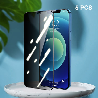 For iPhone 12 / 12 Pro 5pcs ENKAY Hat-Prince Full Coverage 28 Degree Privacy Screen Protector Anti-spy Tempered Glass Film - iPhone 12 / 12 Pro Tempered Glass by ENKAY | Online Shopping UK | buy2fix