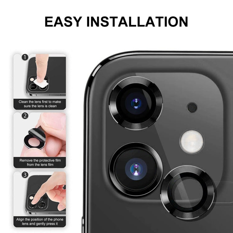 For iPhone 13 ENKAY Hat-Prince Aluminium Alloy + Tempered Glass Camera Lens Cover Film Ring(Black) - iPhone 13 Tempered Glass by ENKAY | Online Shopping UK | buy2fix