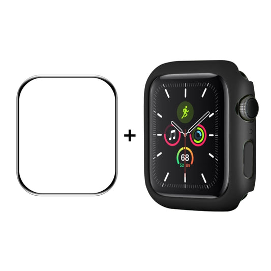 ENKAY Hat-Prince PC Frame + Full Coverage PMMA HD Screen Protector Film For Apple Watch Series 8 / 7 45mm(Black) - Smart Wear by ENKAY | Online Shopping UK | buy2fix