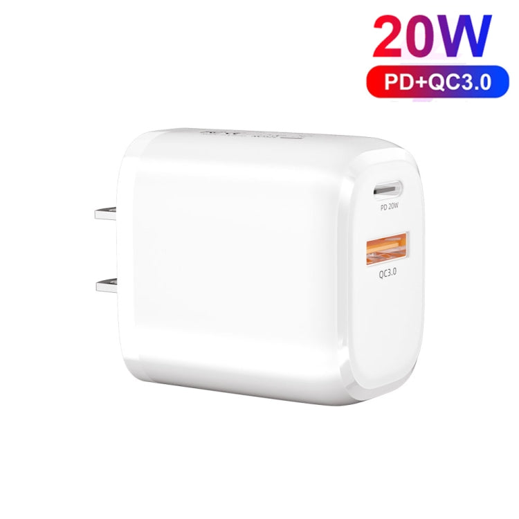 CS-20W Mini Portable PD3.0 + QC3.0 Dual Ports Fast Charger(US Plug) - Apple Accessories by buy2fix | Online Shopping UK | buy2fix