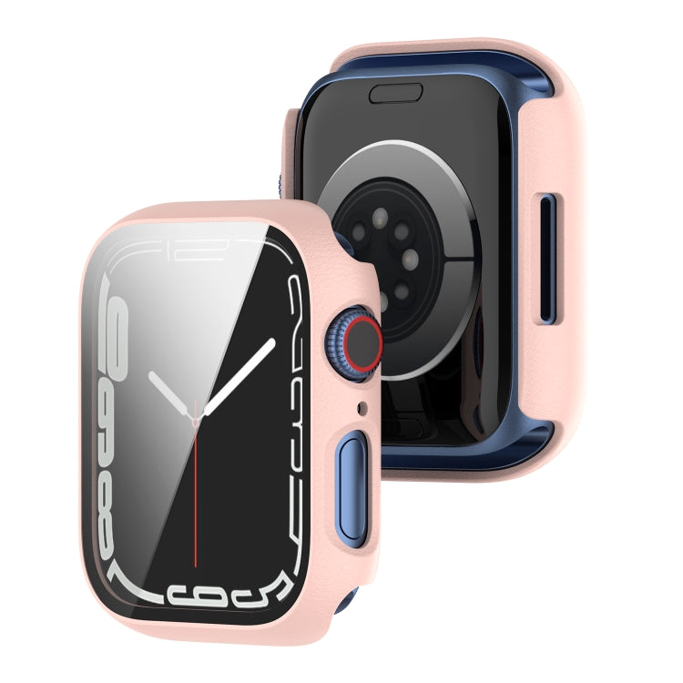 Shockproof PC Protective Case with Tempered Glass Film For Apple Watch Series 8 / 7 45mm(black) - Watch Cases by buy2fix | Online Shopping UK | buy2fix
