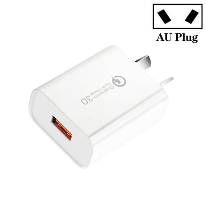 CA-25 QC3.0 USB 3A Fast Charger for Mobile Phone, AU Plug(White) - USB Charger by buy2fix | Online Shopping UK | buy2fix