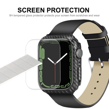 For Apple Watch Series 8 / 7 45mm ENKAY Carbon Fiber PC Case + Full Coverage PET Screen Protector - Watch Cases by ENKAY | Online Shopping UK | buy2fix