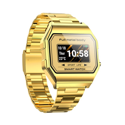 KW18  IP67 0.96 inch Steel Watchband Color Screen Smart Watch(Gold) - Smart Wear by buy2fix | Online Shopping UK | buy2fix