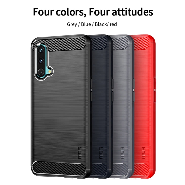 For OnePlus Nord CE 5G MOFI Gentleness Brushed Carbon Fiber Soft TPU Case(Blue) - OnePlus Cases by MOFI | Online Shopping UK | buy2fix