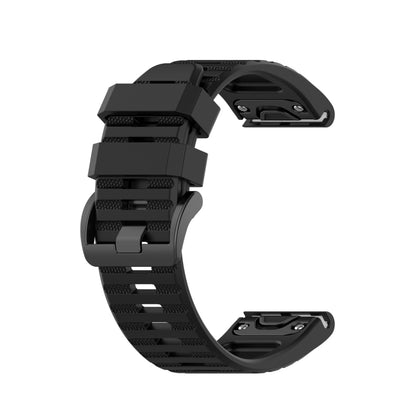 For Garmin Fenix 3 26mm Silicone Watch Band(Black) - Watch Bands by buy2fix | Online Shopping UK | buy2fix