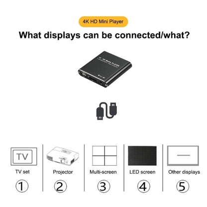 X9 HD Multimedia Player 4K Video Loop USB External Media Player AD Player(UK  Plug) - Consumer Electronics by buy2fix | Online Shopping UK | buy2fix