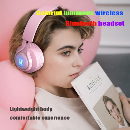 BT06C+ Children Head-mounted Cute Wireless Bluetooth Headset with Microphone & LED Light(Pink) - Apple Accessories by buy2fix | Online Shopping UK | buy2fix