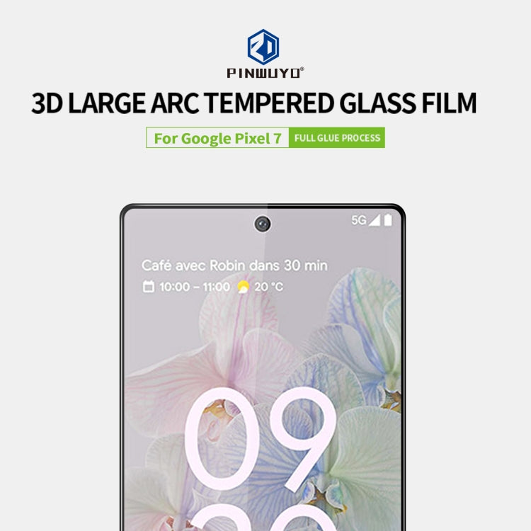 For Google Pixel 7 PINWUYO 9H 3D Explosion-proof Tempered Glass Full Film(Black) - Google Tempered Glass by PINWUYO | Online Shopping UK | buy2fix