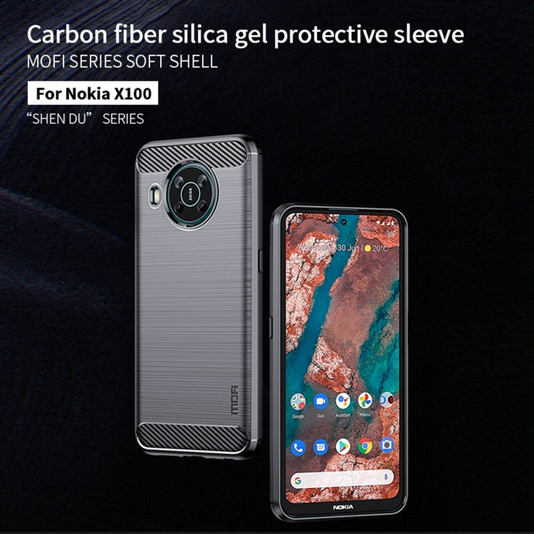 For Nokia X100 MOFI Gentleness Series Brushed Texture Carbon Fiber TPU Phone Case(Gray) - Nokia Cases by MOFI | Online Shopping UK | buy2fix