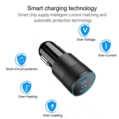 Dual PD 3.0 40W USB-C / Type-C Car Charger with 1m USB-C / Type-C to 8 Pin Data Cable(Black) - In Car by buy2fix | Online Shopping UK | buy2fix