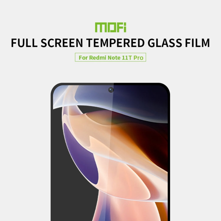 For Xiaomi Redmi Note 11T Pro MOFI 9H 2.5D Full Screen Tempered Glass Film(Black) -  by MOFI | Online Shopping UK | buy2fix