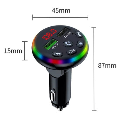 F13 Car Smartphone Charger Hands Free Calling 5.0 Bluetooth-MP3 Player Car Wireless FM Transmitter - In Car by buy2fix | Online Shopping UK | buy2fix