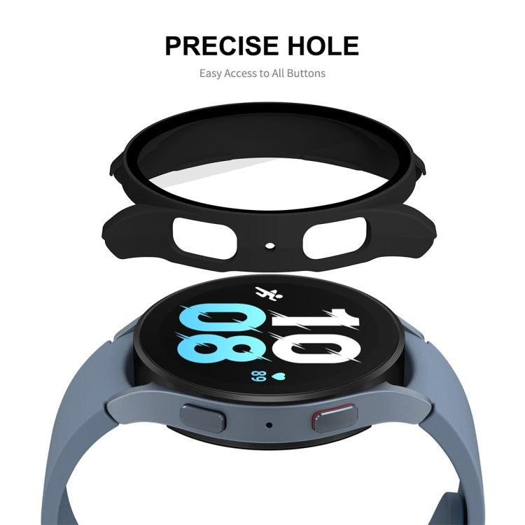 For Samsung Galaxy Watch5 44mm ENKAY Hat-Prince Full Coverage PC Frame + 9H Tempered Glass Case(Black) - Watch Cases by ENKAY | Online Shopping UK | buy2fix