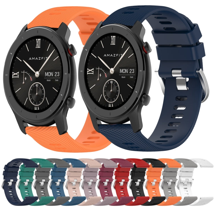 For Amazfit GTR 47mm 22mm Solid Color Soft Silicone Watch Band(Black) - Watch Bands by buy2fix | Online Shopping UK | buy2fix