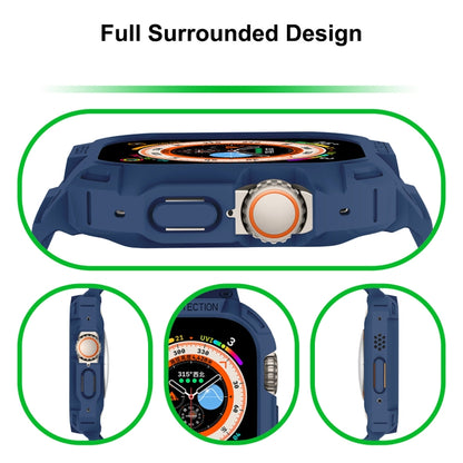 For Apple Watch Ultra 49mm JUNSUNMAY Integrated TPU Case Adjustable Elastic Watch Band(Army Green) - Watch Bands by JUNSUNMAY | Online Shopping UK | buy2fix